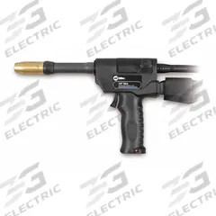 MILLER ELECTRIC Push-Pull Gun: XR-Pistol, Air-Cooled, 200 A, 1/16 in, 30 ft Cable Lg (MPN 198128). Key specifications — For Rear Connection Type: Miller-Compatible; For Gas Type: Ar (Argon); Manufacturer Part Number: 198128.