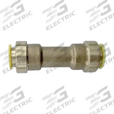 QUICKFITTING Push-Fit Union Fitting: 3/8 in OD x 3/8 in OD Size - Removable Brass Push-to-Connect Tube Fittings