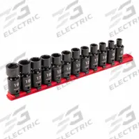 TEKTON Flex Impact Socket Set: 3/8 in Drive Size, 12 Pieces, 8 mm to 19 mm Socket Size Range (MPN SID97102). Key specifications — attr1204187: TEKTON; attr1224350: 8 mm to 19 mm; attr1204189: (0) 6-Point; attr1204193: (0) 6-Point; attr1226868: 3/8 in.