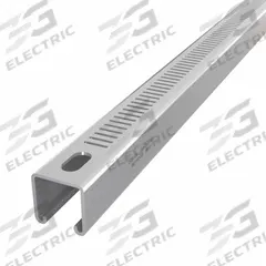 Strut Channel: Steel, Pre-Galvanized Zinc, 12 ga Gauge, Perforated Slot, 8 mm Slot Spacing (MPN DS-SS15812-24-PG/10). Key specifications — Material: Steel; Color: Gray; Finish: Pre-Galvanized Zinc; Slot Type: Narrow Slotted; Brand: DAKOTA SYSTEMS.