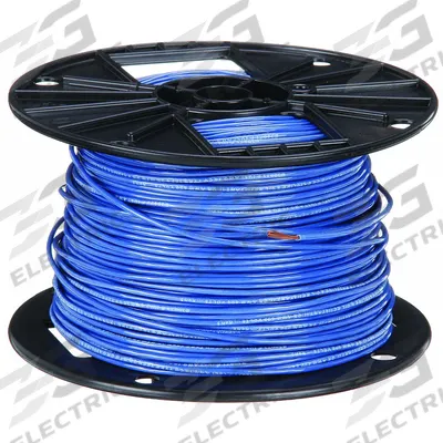 SOUTHWIRE Building Wire: Copper, 18 AWG, 1 Conductors, Stranded, Blue, 500 ft Lg - Copper TFN/TFFN Building Wires