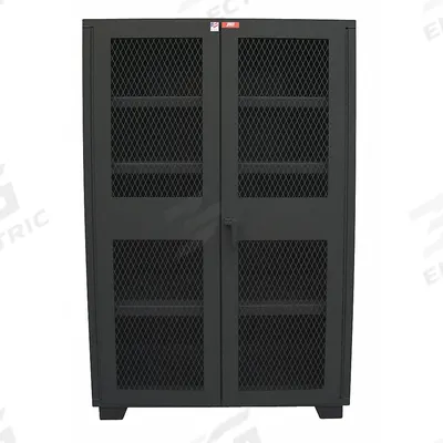 JAMCO Storage Cabinet: 48 in x 18 in x 78 in, 4 Adj Shelves, Swing Handle & Padlock Hasp - Industrial Ventilated Shelf Cabinets