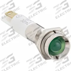 APPROVED VENDOR Protruding Panel Light: 5/16 in Panel Mounting Hole Dia, LED, Green, Protruding Head (MPN 24M056). Key specifications — Brand: APPROVED VENDOR; Electrical Connection: 0.11 Male Quick Disconnect.