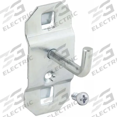 APPROVED VENDOR Single Rod Pegboard Hook: 1 1/2 in x 1 in, Screw-In, Surface - Hooks for Square-Hole Pegboard