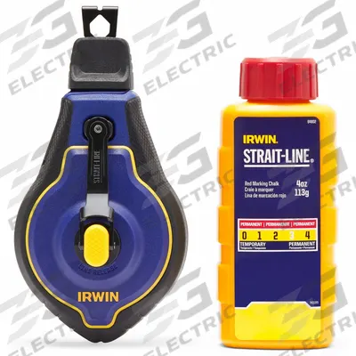 IRWIN Chalk Line Reel: 6:1, 100 ft Line Lg, Blue, 1.8 oz Fill Wt, Big-Mouth Turn and Lift Door - Chalk Line Reel Kits