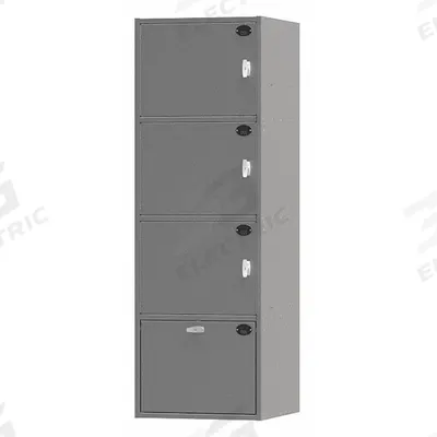 SENTINEL Duty Bag Locker: 24 in x 36 in x 72 in, Steel, 0 Shelves, 4 Compartments - Compartmented Solid Metal Gear Lockers