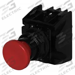 EATON Hazardous Location Push Button: 30 mm, Metallic, Mushroom Head Profile, 1NO/1NC (MPN E34EX710R). Key specifications — Manufacturer Part Number: E34EX710R; Product Type: Push Button Operators; Series: E34; Brand: EATON; AC Contact Rating: 10 A @ 600 V; Action: Momentary; DC Contact Rating: 2.5 A @ 250 V; Operator Illumination: Non-Illuminated.