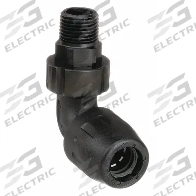 TRANSAIR Push-Fit Elbow Fitting: 1/2 in OD x 1/4 in Pipe Size, Push-to-Connect x MNPT - Polyamide Tube Fittings for Compressed Air Systems