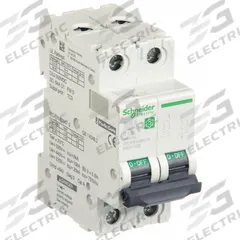 SCHNEIDER IEC Supplementary Protector: 6 A Amps, 500V DC, 5kA at 250V DC, Screw Clamp, C60H-DC, D (MPN M9U31206). Key specifications — Terminal Connection: Screw Clamp; AC Voltage Rating: Not Rated; Curve Type: D; DC Voltage Rating: 500V DC; Max. AIR Rating: 5kA at 250V DC; Series: C60H-DC; Brand: SCHNEIDER.