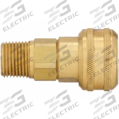 PARKER Quick Connect Hose Coupling: 3/8 in Body Size, 1/2 in Hose Fitting Size - Industrial Interchange Brass Quick-Connect Air Coupling Bodies