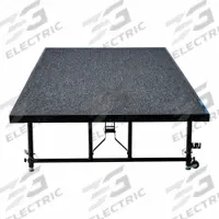 NATIONAL PUBLIC SEATING Portable Stage: Gray, 24 in Max Overall Ht, 96 in Overall Lg, Plywood, Wood (MPN TFXS48961624C-02). Key specifications — Brand: NATIONAL PUBLIC SEATING; Includes: High-Impact Plastic Glides; Material: Wood.