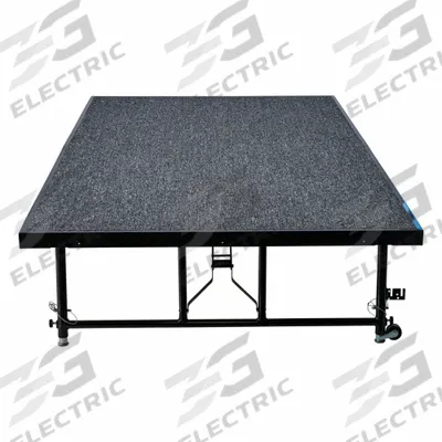 NATIONAL PUBLIC SEATING Portable Stage: Gray, 24 in Max Overall Ht, 96 in Overall Lg, Plywood - Fixed Height Portable Stages