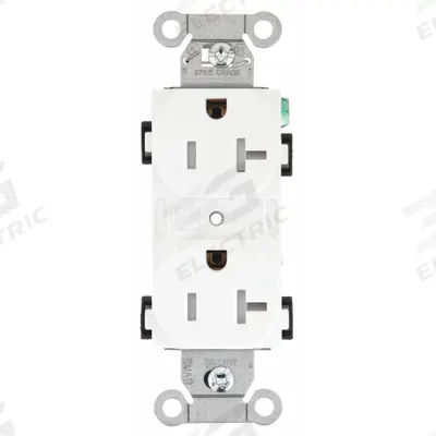 BRYANT Receptacle: Duplex, 5-20, White, 125V AC, 20 A, 2 Pole / 3 Wire (MPN CBRS20WTR) - General Purpose Receptacles