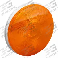 GROTE Stop/Turn/Tail Light: Incandescent, Turn Signal Light, Amber, Round, 4 5/16 in Overall Dia (MPN 52773). Key specifications — Standards: FMVSS 108; Electrical Connection: Female Pin; Brand: GROTE; Installation Type: Permanent; Lens Color: Amber; Mount Type: Grommet; Lighting Technology: Incandescent; Light Type: Turn Signal Light.