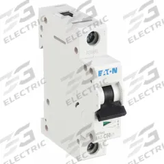 EATON IEC Supplementary Protector: 50 A Amps, 48V DC, 15kA at 277V AC, Lug, FAZ, 277/480V AC, C (MPN FAZ-C50/1-SP). Key specifications — Brand: EATON; Terminal Connection: Lug; DC Voltage Rating: 48V DC; Max. AIR Rating: 15kA at 277V AC; Series: FAZ; AC Voltage Rating: 277/480V AC; Curve Type: C.