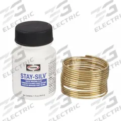 HARRIS Brazing Kit: High Silver, 45%, BAg-5, 1/16 in x 1 oz Coil, Safety-Silv 45, 1.75 oz Jar Paste (MPN 45KPOP). Key specifications — Brazing Temperature Range: 1225° to 1370°F; Manufacturer Part Number: 45KPOP; Brand: HARRIS.