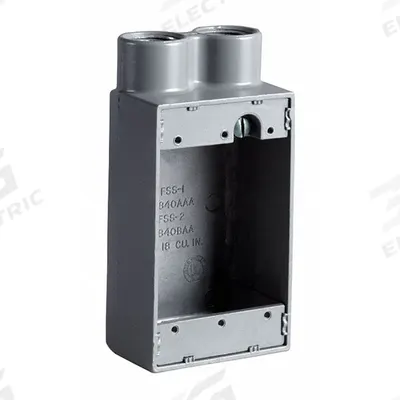 HUBBELL KILLARK Device Box: Aluminum, Rectangular, 1 Gangs, 3/4 in Hub Size, 18 cu in Capacity - Aluminum Weatherproof Electrical Boxes