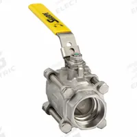 SHARPE Manual Two-Way Ball Valve: 1 1/2 in, 316 Stainless Steel, Straight Valve Body, Three-Piece (MPN 4351002580). Key specifications — Seat Material: Polymer; Brand: SHARPE; Handle: Locking Lever.