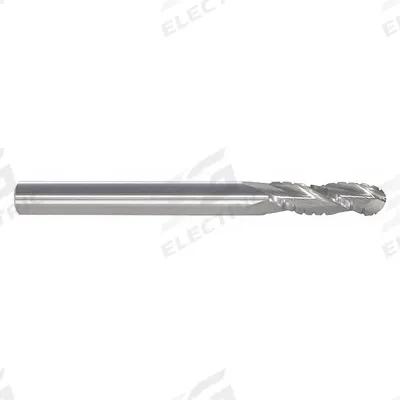 APPROVED VENDOR Roughing End Mill: Carbide, 3 Flute, 7/16" Mill Dia, 1" LOC, 2-3/4" OAL (MPN 268-437100) - Ball-Nose Carbide Roughing End Mills