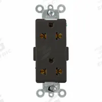 LEVITON Decora Plus Duplex Receptacle Outlet: Duplex, 5-15, Black, 125/250V AC, 15 A_16 A (MPN 5835-E)