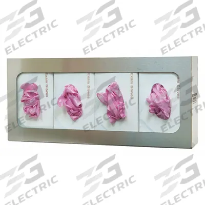 BOWMAN DISPENSERS Glove Dispenser: Stainless Steel, 22 1/4 in Overall Wd, 10 in Overall Ht - Harsh-Environment Wall-Mount Boxed Glove Dispensers