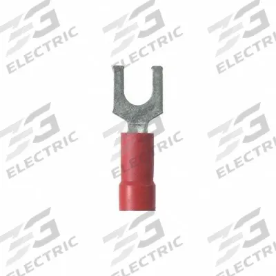 PANDUIT StrongHold(TM) EV18-10FB-Q Loose Piece Fork: Red, Vinyl, #10 Stud Size - Insulated Fork Terminals
