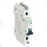SCHNEIDER ELECTRIC IEC Miniature Circuit Breaker: 2 A Amps, 60V DC, 14kA at 120/240V AC, Screw Clamp (MPN M9F43102). Key specifications — Brand: SCHNEIDER; DC Voltage Rating: 60V DC; Max. AIR Rating: 14kA at 120/240V AC; Terminal Connection: Screw Clamp; AC Voltage Rating: 240/415V AC.