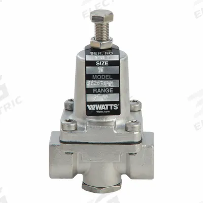 Watts Pressure Regulator: FNPT x FNPT, 3/8 in Pipe Size, Stainless Steel, 3 psi to 50 psi - Standard Capacity Water Pressure Regulators