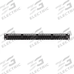 MONOPRICE Patch Panel: Flat, 2 Rack Units, 24 Ports, 6, 110 IDC, Steel, 1 3/8 in Overall Ht, 7253. Key specifications — Brand: MONOPRICE; Compatible Cable Performance Category: 6; Material: Steel; _Port Labeling: Adhesive Label; _Rear Termination: 110 IDC; _Shielded: Unshielded.