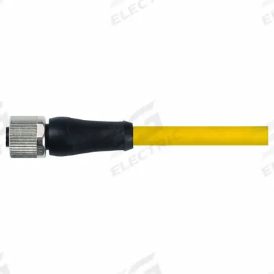 MURRELEKTRONIK Cordset: M12 Female Straight X Bare Wire, 5 Pins, Yellow, TPE, 5 m Cable Lg - Single-Ended Cordsets with TPE Jacket for Heaviest-Duty Applications