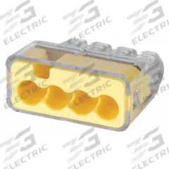 IDEAL Push-In Wire Connector: In-Sure™ Series, 4 Port, 20 AWG – 12 AWG Solid Wire Size Range, 20 A (MPN 30-1034). Key specifications — Series: In-Sure™; Manufacturer Part Number: 30-1034; Brand: IDEAL.