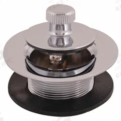 APPROVED VENDOR Shower Drain: Zinc, Chrome, 1 3/8 in Overall Dia, Lift and Turn, Threaded (MPN 35231). Key specifications — Color: Silver; Includes: Drain Washer; Connection Type: Threaded; Material: Zinc.