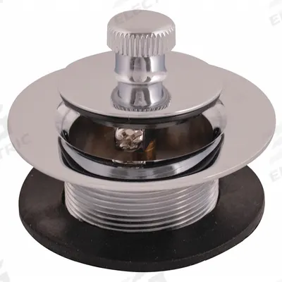 APPROVED VENDOR Shower Drain: Zinc, Chrome, 1 3/8 in Overall Dia, Lift and Turn - Bathtub Drain Stoppers