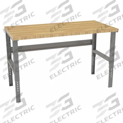 TENNSCO Workbench: Adj Ht, Butcher Block, 72 in x 36 in, 3,600 lb Overall Load Capacity - Open-Base Workstations