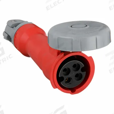 HUBBELL Pin and Sleeve Connector: Red, 480V AC, Three Phase, 20 A, 3 Pole, 4 Wire - Washdown-Rated Connectors