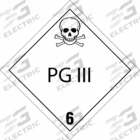 BRADY DOT Container Placard: PG III 6, 10 3/4 in x 10 3/4 in, 10 3/4 in Label Ht, 10 3/4 in Label Wd (MPN 60427). Key specifications — Brand: BRADY; Message: PG III 6.