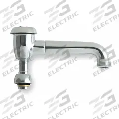 CHICAGO FAUCETS Spout: Spout, Single-Bend, Swivel Spout, Brass, Polished Chrome, Laminar, UNEF (MPN L5VBJKCP). Key specifications — Includes: Mounting Hardware; Product Type: Spout; Spout Style: Swivel; Body Material: Brass; Color/Finish: Polished Chrome; Brand: CHICAGO FAUCETS.