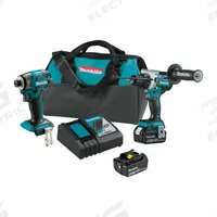 MAKITA Tool Combination Kit: 2 Tools, Hammer Drill/Driver/Impact Driver, 18 V DC Volt, LXT®, LXT® (MPN XT297T). Key specifications — attr1176460: Impact Driver.