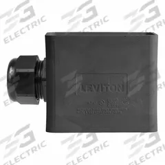 LEVITON Portable Outlet Box: Portable Outlet Box, 1 Gangs, 3R, Black, 3 3/8 in Overall Ht (MPN 3059-2E). Key specifications — Color: Black; Brand: LEVITON.