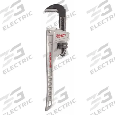 MILWAUKEE Pipe Wrench: Aluminum, 1 1/2 in Jaw Capacity, Serrated, 10 in Overall Lg - Straight Pipe Wrenches