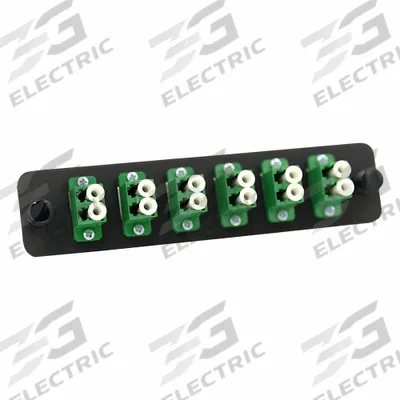 FIBERTRONICS Fiber Optic Adapter Plate: Single Mode, OS2, 12 Fiber Ports, LC, APC, Duplex - Fiber Optic Adapter Plates