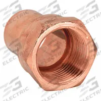NIBCO Sweat Fitting Adapter: 1 in CTS x 1 in Pipe, FTG x FNPT, Wrot Copper (MPN 6032 1)