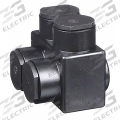 BURNDY Multitap Connector: 2 Port, Single-Sided Entry, 14 AWG – 2/0 AWG Wire Size, Black (MPN 1PL2/02). Key specifications — Body Material: Aluminum; Brand: BURNDY.