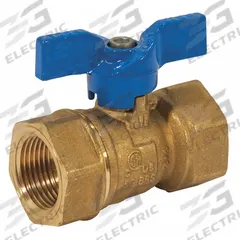 JOMAR VALVE Manual Two-Way Ball Valve: 3/4 in, Brass, Straight, FIP x FIP, Std Port Ball Port (MPN 101-404). Key specifications — Brand: JOMAR VALVE; Handle: Locking Tee.