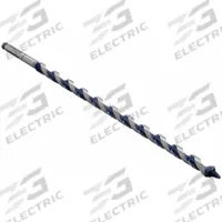 BOSCH Hybrid Drill Bit: 1/2 in Drill Bit Size, 17 1/2 in Overall Lg, Hex Shank, Carbon Steel (MPN NKLT08). Key specifications — attr255259: Hybrid Ship and Spur Auger; attr255260: Carbon Steel; attr255261: PTFE; attr277197: BOSCH.