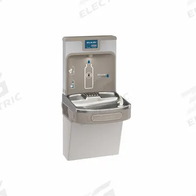 ELKAY Drinking Fountain with Bottle Filler: On-Wall, 8 gph @ 50°F, Vinyl Clad Steel - On-Wall Single Drinking Fountains with Bottle Fillers