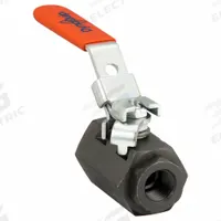 DYNAQUIP CONTROLS Manual Two-Way Ball Valve: 1/2 in, Carbon Steel, Straight, FNPT x FNPT, Two-Piece (MPN VLE2.AK0P 1/2). Key specifications — Brand: DYNAQUIP CONTROLS; Handle: Locking Lever.
