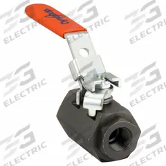 DYNAQUIP CONTROLS Manual Two-Way Ball Valve: 1/2 in, Carbon Steel, Straight, FNPT x FNPT, Two-Piece (MPN VLE2.AK0P 1/2). Key specifications — Brand: DYNAQUIP CONTROLS; Handle: Locking Lever.