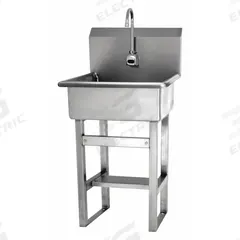 SANI-LAV Hand Sink: 46 1/2 in Overall Ht, 20 in Bowl Lg, 9 in Bowl Dp, 0.5 gpm Flow Rate, Sensor (MPN 524A-0.5). Key specifications — Includes Side Splash: Side Splash Not Included; Power Source: AC Powered; Brand: SANI-LAV.
