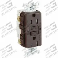 HUBBELL GFCI Receptacle: Duplex, 5-15, Brown, GFCI, 125V AC, 15 A, 2 Pole / 3 Wire (MPN GFRTR15)